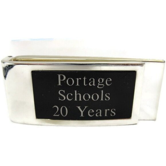 Vintage Portage Schools Wisconsin 20 Years Money Clip Men Wallet ID - Picture 4 of 11